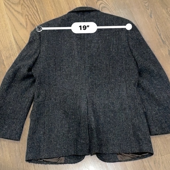 Vintage Harris Tweed sport coat blazer jacket 41R gray academia scholar - Picture 14 of 14